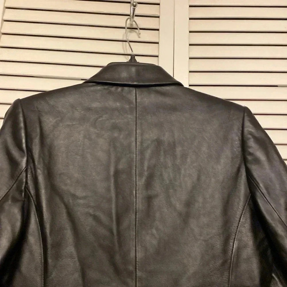 Valerie Stevens Black Leather Zip Jacket Size P M - Picture 8 of 8